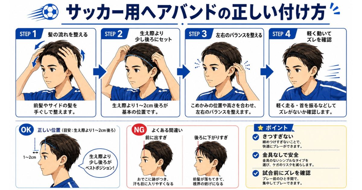 ヘアバンド付け方図解