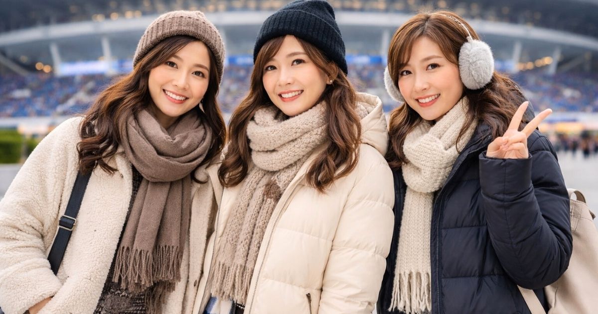 サッカー観戦の服装：冬なら女性は防寒が最優先