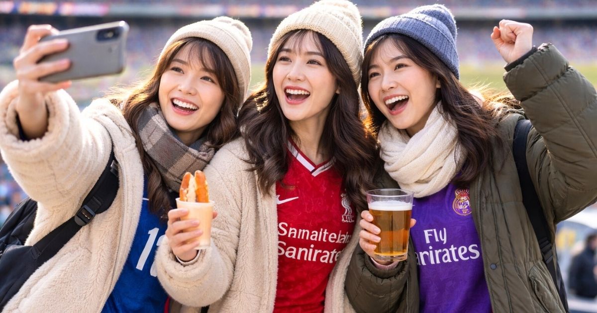 サッカーユニフォームで冬コーデ！観戦の基本