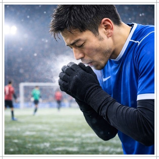 冬の寒さに手がかじかむ