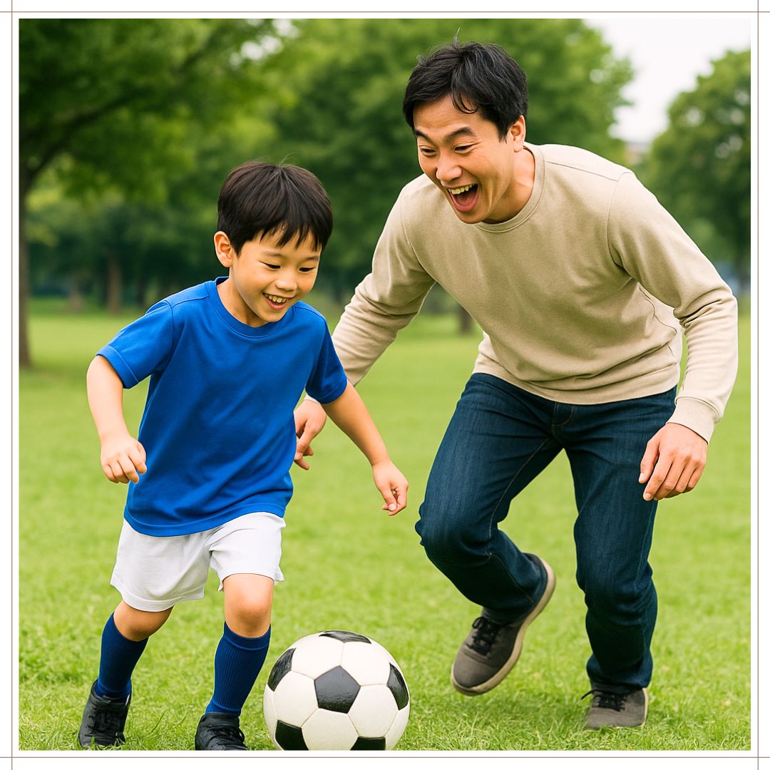 親子で楽しむドリブル鬼ごっこ