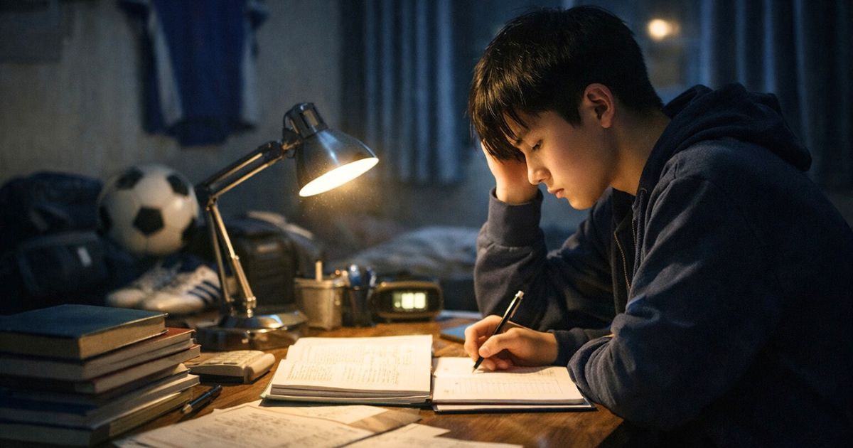 昌平高校の募集要項や入試条件を確認する中学生のイメージ