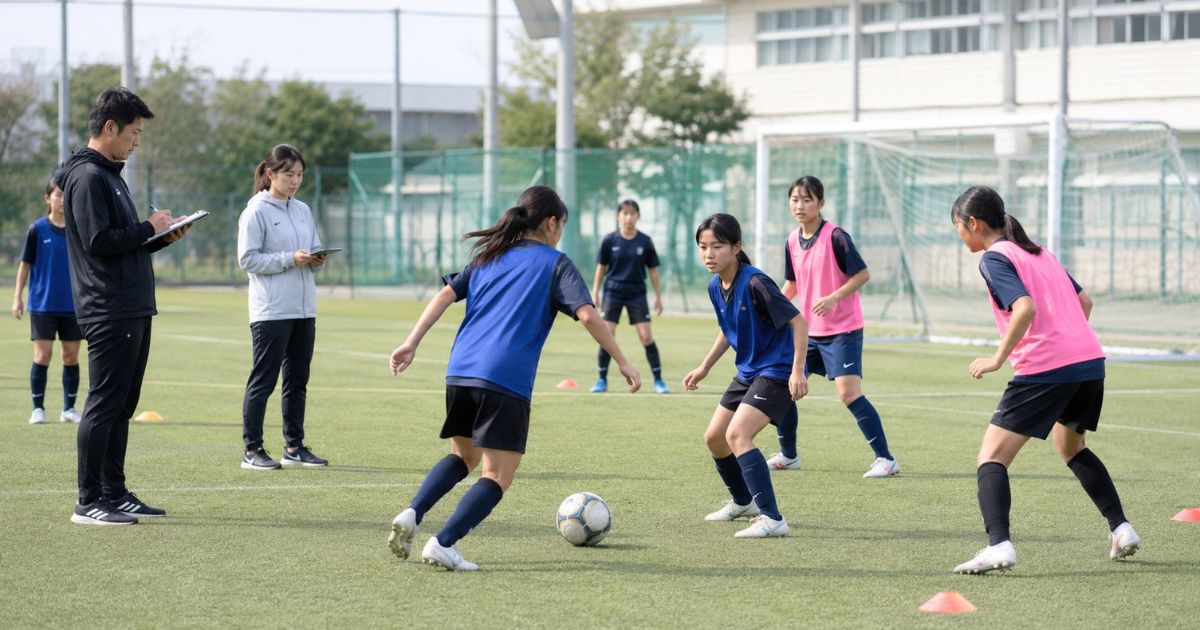 女子サッカー部の入口とセレクション