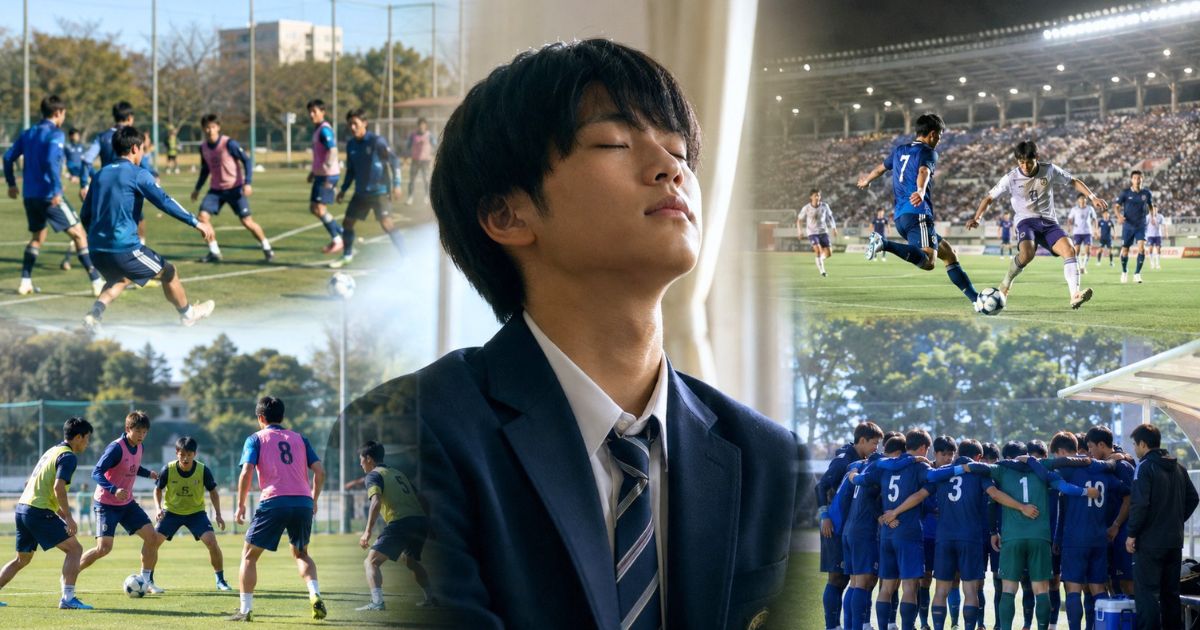 関西リーグでの進学先を考えながら、複数大学のサッカー部の練習や公式戦を思い描く高校生