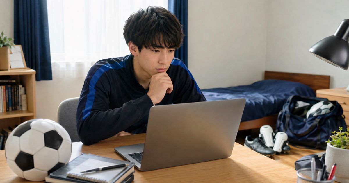 大阪大学サッカー部の入部時期や募集スケジュールを自宅でパソコン確認する入部希望者